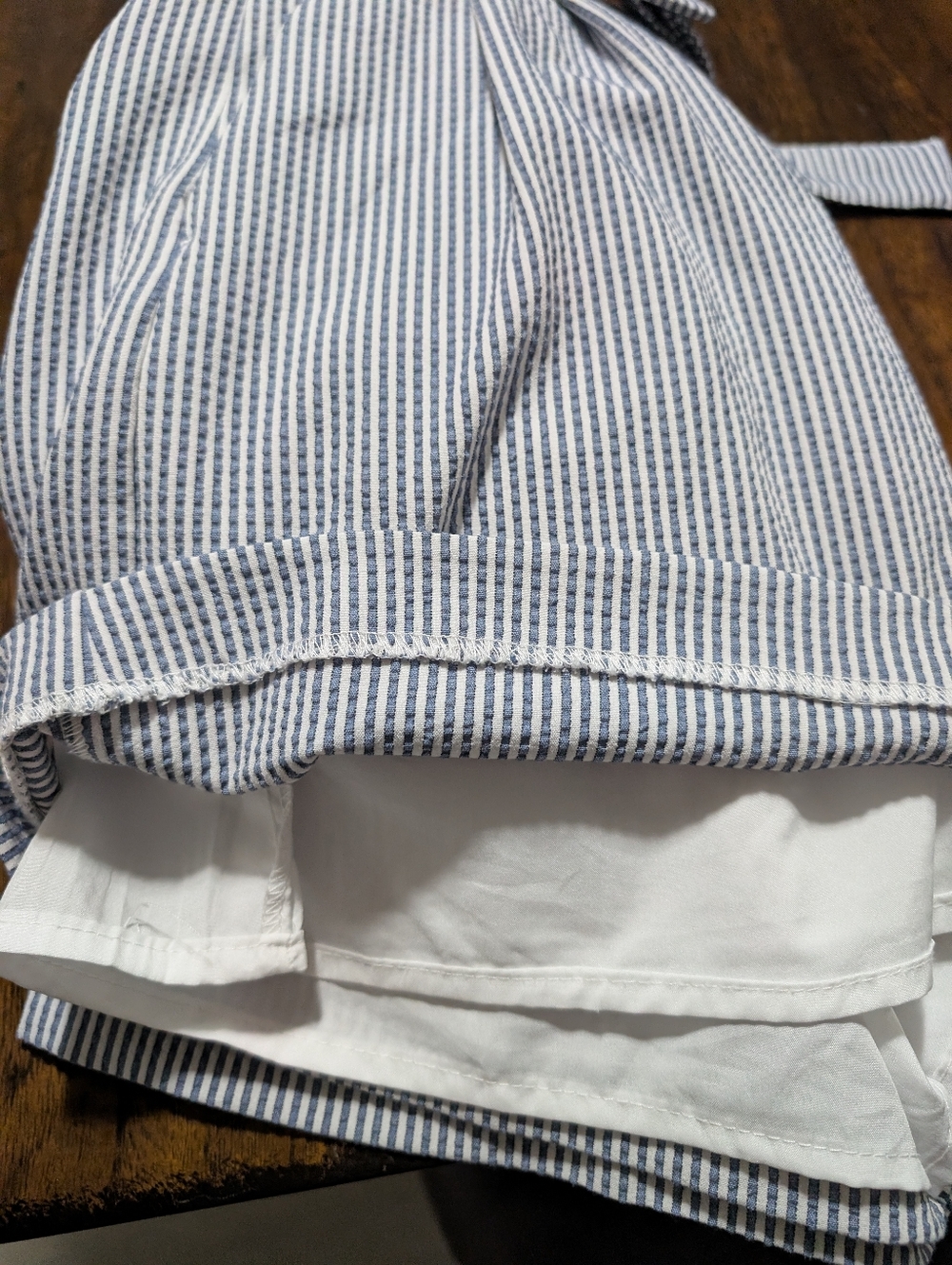 Belle Vere Romper Sleeveless Navy & White Striped Romper with Belt - Picture 6 of 6